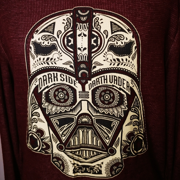 Fifth Sun Star Wars Darkside Darth Vader sugar skull long sleeve EUC - Picture 2 of 8